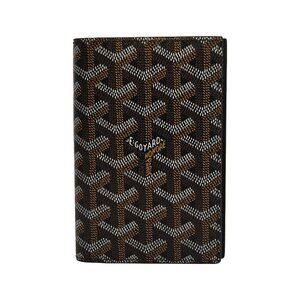 Goyard Goyardine Printed Card Passport Wallet Brown Black